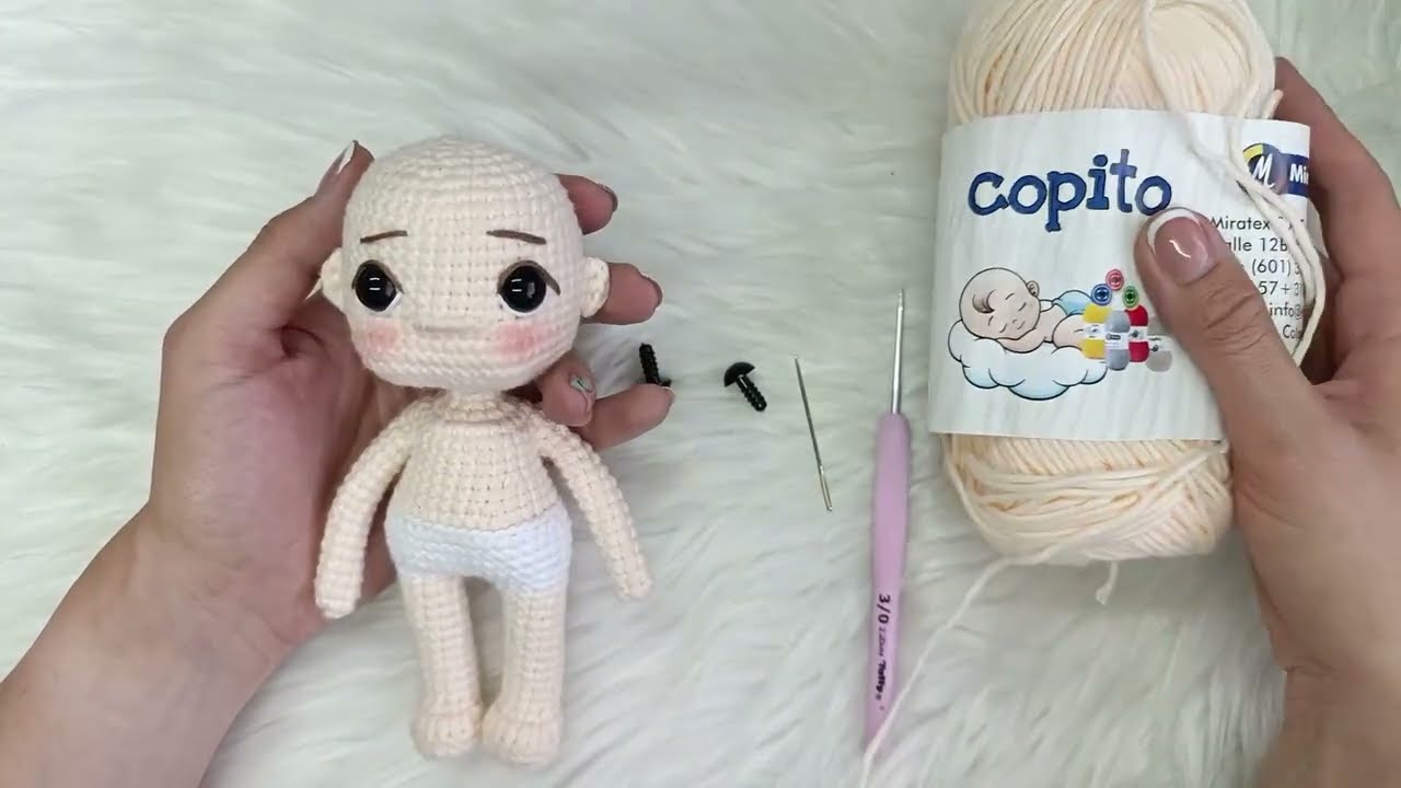 Parte 1: Aprende como hacer un tierno cuerpo base de 16cm en técnica amigurumi en una sola pieza!!!