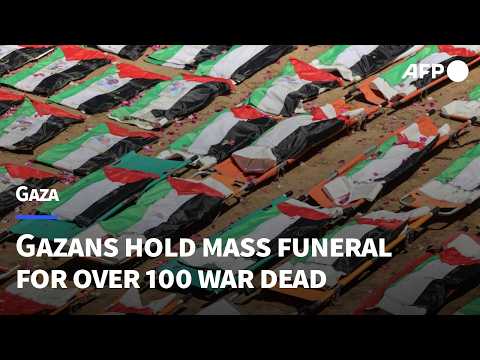 Video Thumbnail: Mass funeral for Gazans killed during war | AFP
