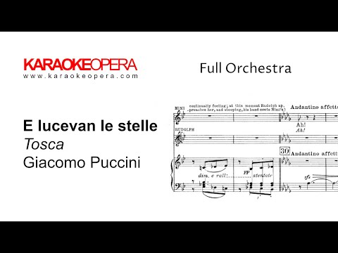 Karaoke Opera: E Lucevan le Stelle - Tosca (Puccini) Orchestra only version with score