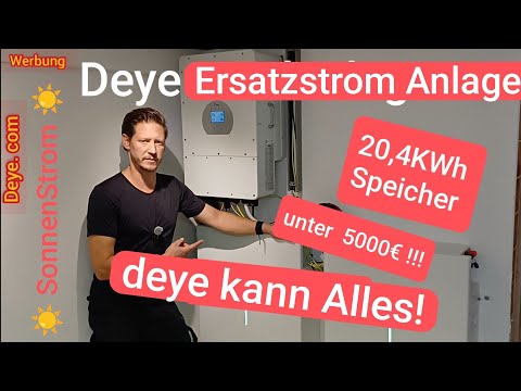 Deye backup power system with 20.4 kWh PV storage. Not an off-grid system!