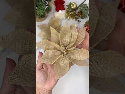 Como fazer flor para decorar árvore de Natal com sobras de fita #natal #diy #decoração