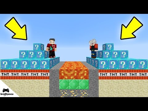 MİNECRAFT DEV ELMAS PİRAMİT KULESİ ŞANS BLOKLARI SAVAŞI