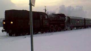 preview picture of video 'OL49 7 Z wagonami retro   przejazd kolejowy na trasie Zbaszyn Stryzewo'