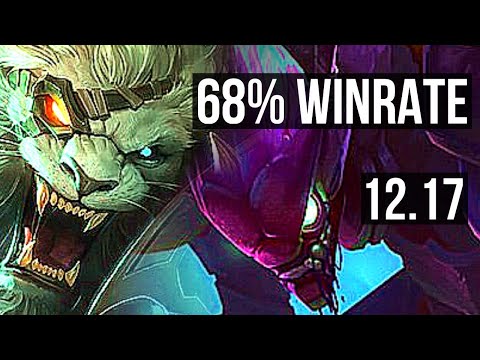 RENGAR vs KHA (JNG) | Quadra, 68% winrate, Legendary, 21/4/2 | EUW Master | 12.17