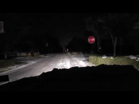 Downtown Roanoke Texas during Feb 2021 Winter Storm and Black Out