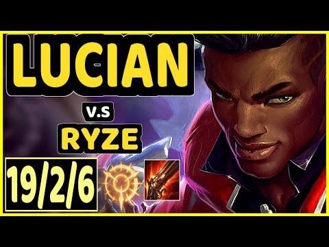 KUZAN (LUCIAN) vs RYZE - 19/2/6 KDA MID GAMEPLAY - KR Ranked GRANDMASTER