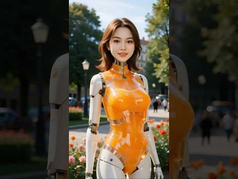 CUTE MOMENT OF ROBOT AND CHILDREN: ORANGE JUICE FROM ROBOT'S BODY