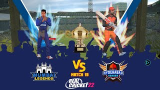 Match 13 : SRH vs MI - Sunrisers Hyderabad vs Mumbai Indians- RCPL Auction 2023 Real Cricket 22