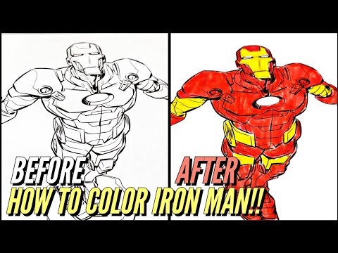 AVENGERS-IRON MAN COLORING BOOK FUN!!!
