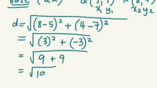 How to find Area of a a Triangle using distance formula & midpoint 2.4 gr 10 academic