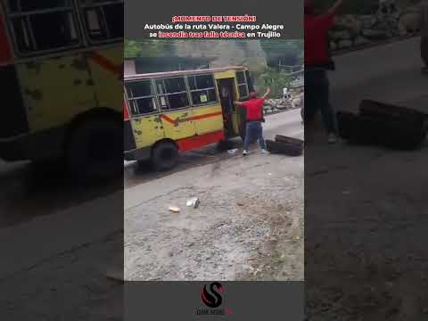 ¡MOMENTO DE TENSIÓN! / Autobús de la ruta Valera - Campo Alegre se incendia tras falla técnica e