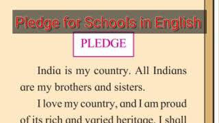 Indian pledge for schools and students for online class |In English| free copy | InspiringYou
