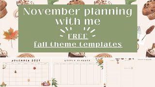 FREE FALL THEME TEMPLATES 🍁| NOVEMBER PLANNING WITH ME ✨ | GOODNOTES 5 📖 