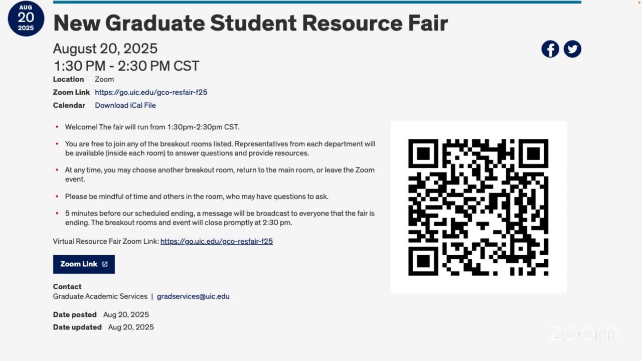 UIC Fall 2025 New Graduate Student Orientation