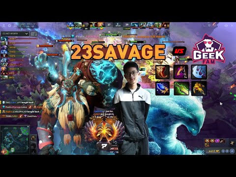 Pub Game Dota 2 Party 23savage vs Geekfam  23 camera Morp God !! hard lane New Rank !!