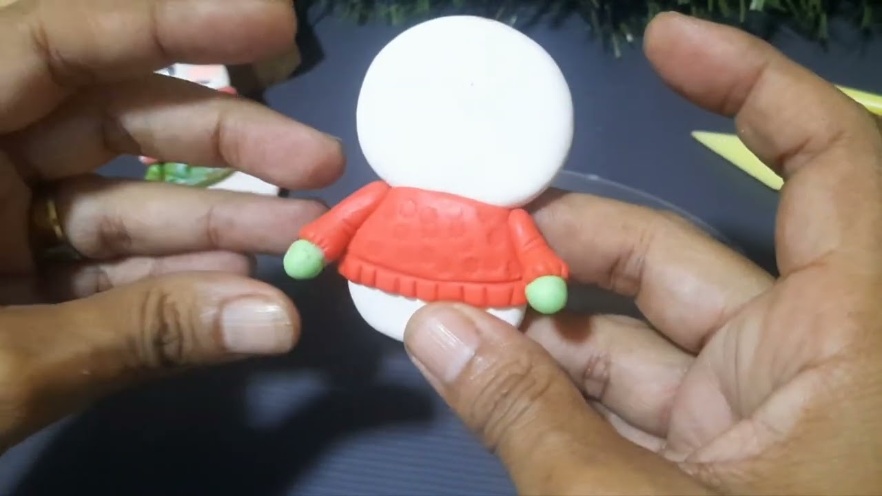 passo a passo desse boneco de neve biscuit (porcelana fria)