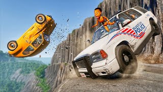 Police Van vs Dangerous Roads 😱 - [BeamNG.Drive]