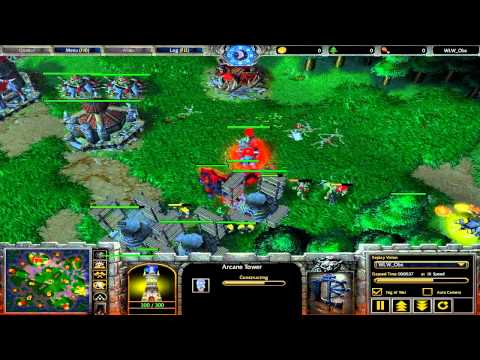 WarCraft 3 Cast : Fly100% (Orc) vs AtomOnce (Hu) on Turtle Rock