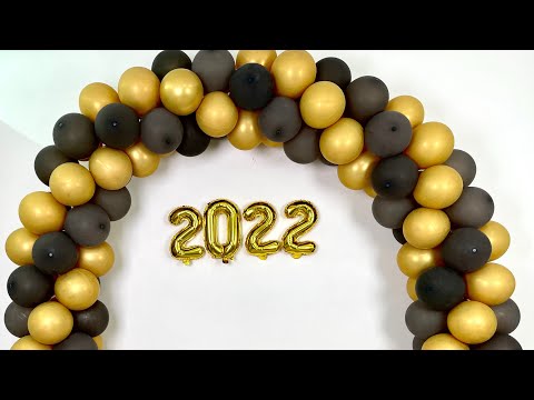 Very Easy Spiral Balloon Arch Decoration for New Year Party at home