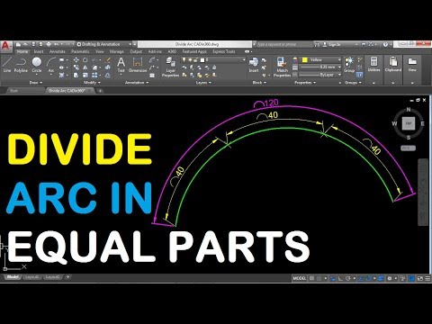 How to Divide an Arc in Equal Parts in AutoCAD 2018
