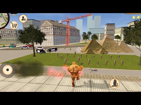 Stone Giant (Stone Man Fight Army Man) Stoneman Tossing Feet on the Ground - Android Gameplay HD