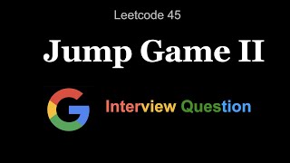 YouTube video 'Leetcode 45: Jump Game II'