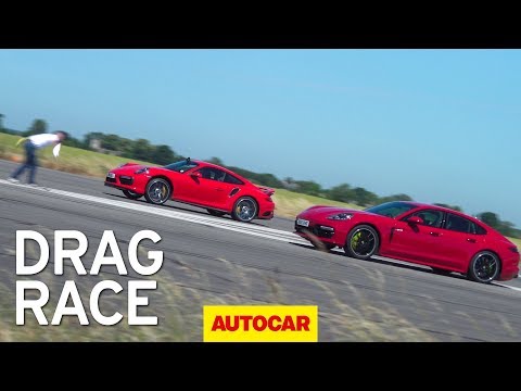 Drag Race: Porsche Panamera Turbo S vs Porsche 911 Turbo S | Autocar