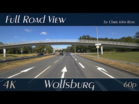 Wolfsburg, Germany: Braunschweiger Straße - 4K (UHD/2160p/60p) - Autofahrt - Car Ride Video