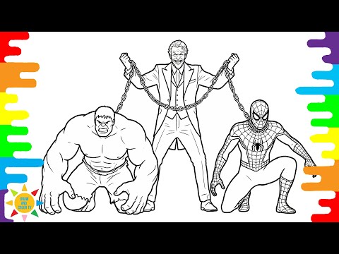 JOKER TRAPPED SPIDER-MAN Coloring Pages | Hulk & Spider-Man in Chains Coloring #superheroart