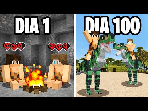 Sobrevivi 100 DIAS na ERA DA PEDRA no Minecraft Primitivo - O FILME (PrimalCraft)