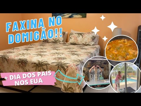FAXINA EM PLENO DOMINGO NOS EUA NUMA CASA NOVA | ALMOÇO GALINHA CAIPIRA COM QUIABO NA CASA DA SISTER