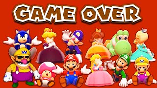 Super Mario 3D World - All 17 Characters Game Over