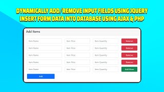 Dynamically Add/Remove Form Inputs & Insert Data Into Database Using Bootstrap 5, jQuery & PHP