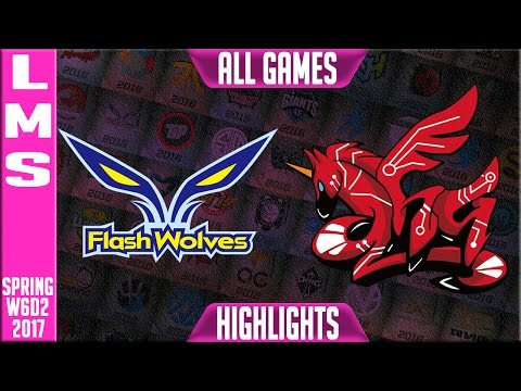 Flash Wolves vs AHQ Highlights All Games - LMS W6D2 Spring 2017 AHQ vs Flash Wolves All Games