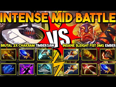 TRULY INTENSE MID BATTLE | BRUTAL 2X CHAKRAM TIMBERSAW VS. INSANE SLEIGHT OF FIST DMG EMBER SPIRIT