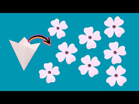 How to Make Easy 4 Petal Paper Flowers 🌸 - DIY | Very Simple Petals Flower for Beginners Making