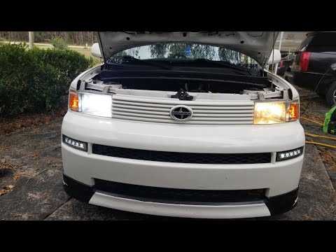 how to install led bulbs for high beams and low beams on scion xb 2005 headlights