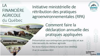 Rétribution des pratiques agroenvironnementales - Faire la déclaration des pratiques appliquées