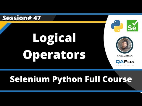 Logical Operators In Python Selenium Python Session 47