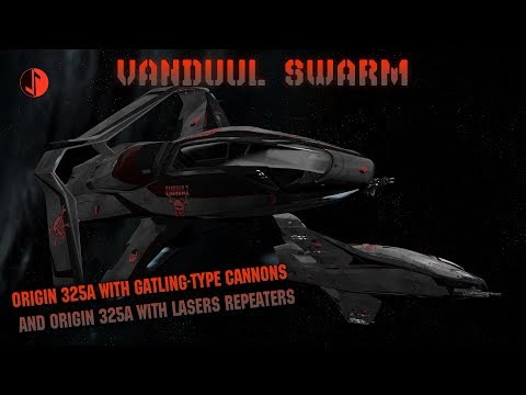 ORIGIN 325A equipped with Gatling type cannons and ORIGIN 325A with Laser Repeaters
