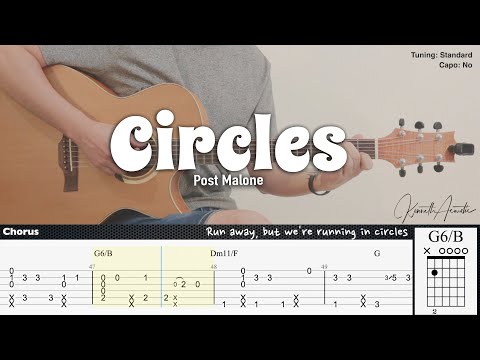 Circles - Post Malone | Fingerstyle Guitar | TAB + Chords + Lyrics