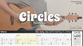 Circles - Post Malone | Fingerstyle Guitar | TAB + Chords + Lyrics