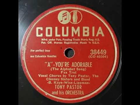 Tony Pastor and His Orchestra, The Clooney Sisters – "A" You're Adorable (The Alphabet Song)
