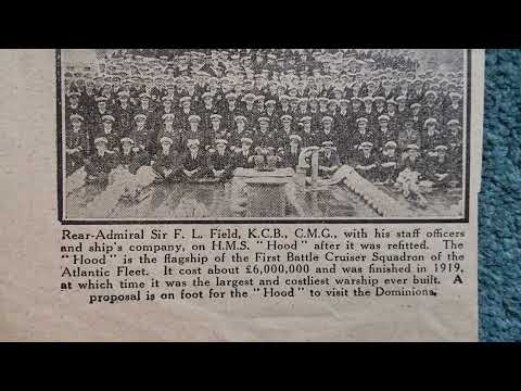 rare 1924 picture hms hood with crew after refit sir f l field
