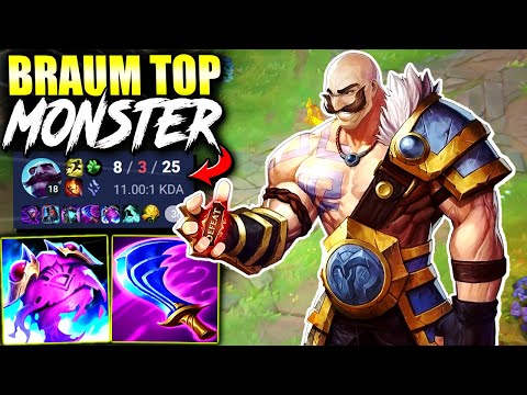 Meet the NEW META IMMORTAL BRAUM TOP LANE Build and become an UNSTOPPABLE MONSTER 🔥🔥 | s15 Gameplay