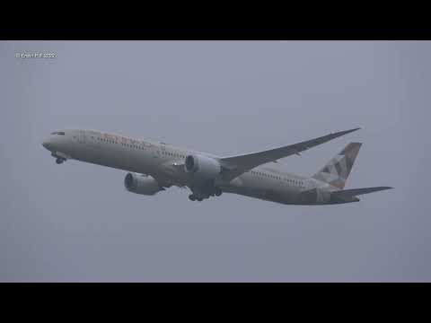 Planespotting Airliners Schiphol EHAM  in Foggy Weather 15 Jan 2022