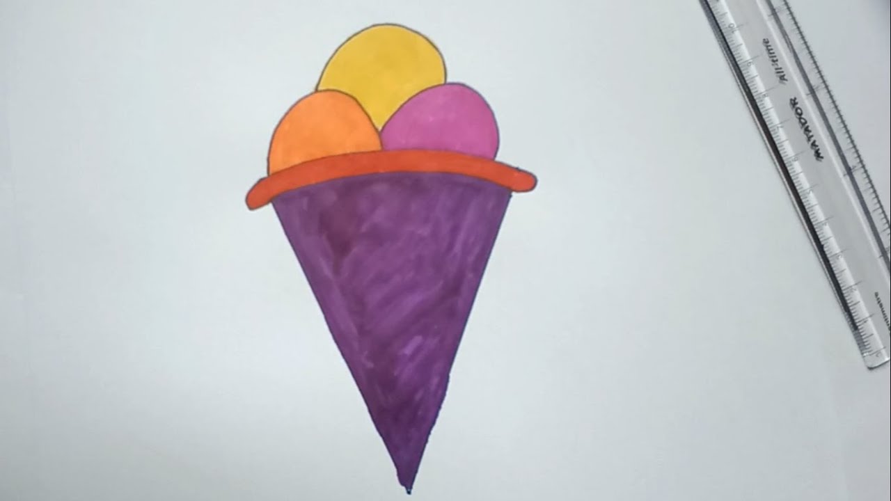 Ice Cream Drawing | How to draw a cute Ice cream easy step by step for beginners #icecream
