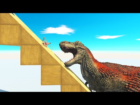 SLIDE INTO THE T-REX MOUTH - Animal Revolt Battle Simulator