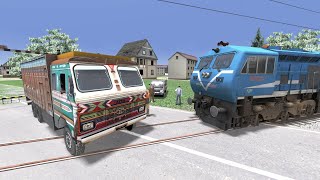 TRUCK vs RAJDHANI EXPRESS | Truck Engine failed on Railway tracks - Train simulator | beamng.drive