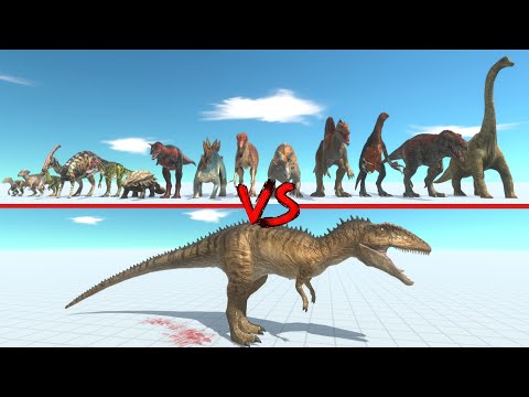 Carcharodontosaurus in Battle with All Dinosaurs - Animal Revolt Battle Simulator